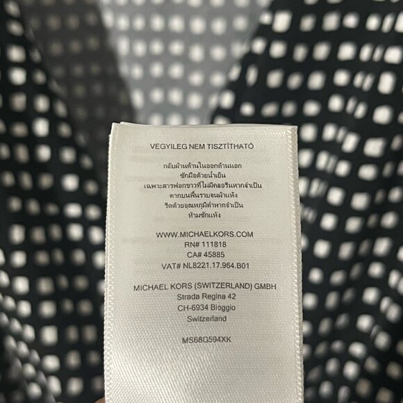 Michael by Michael Kors Black White Print Wrap Dress XL (Plus Size) - Picture 7 of 8